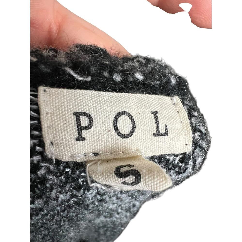 POL Black White Star Hooded Oversized Sweater Hooded Tunic Size Small Boho Indie - Picture 7 of 8